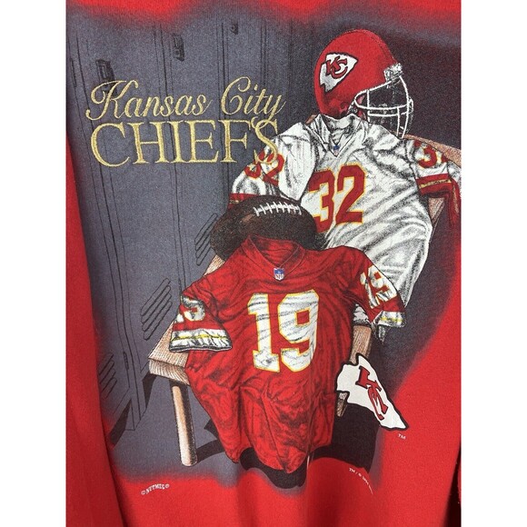 Vintage Kansas City Chiefs Nutmeg Mills Embroidered Sweatshirt 1994 Sz XL - Picture 3 of 6